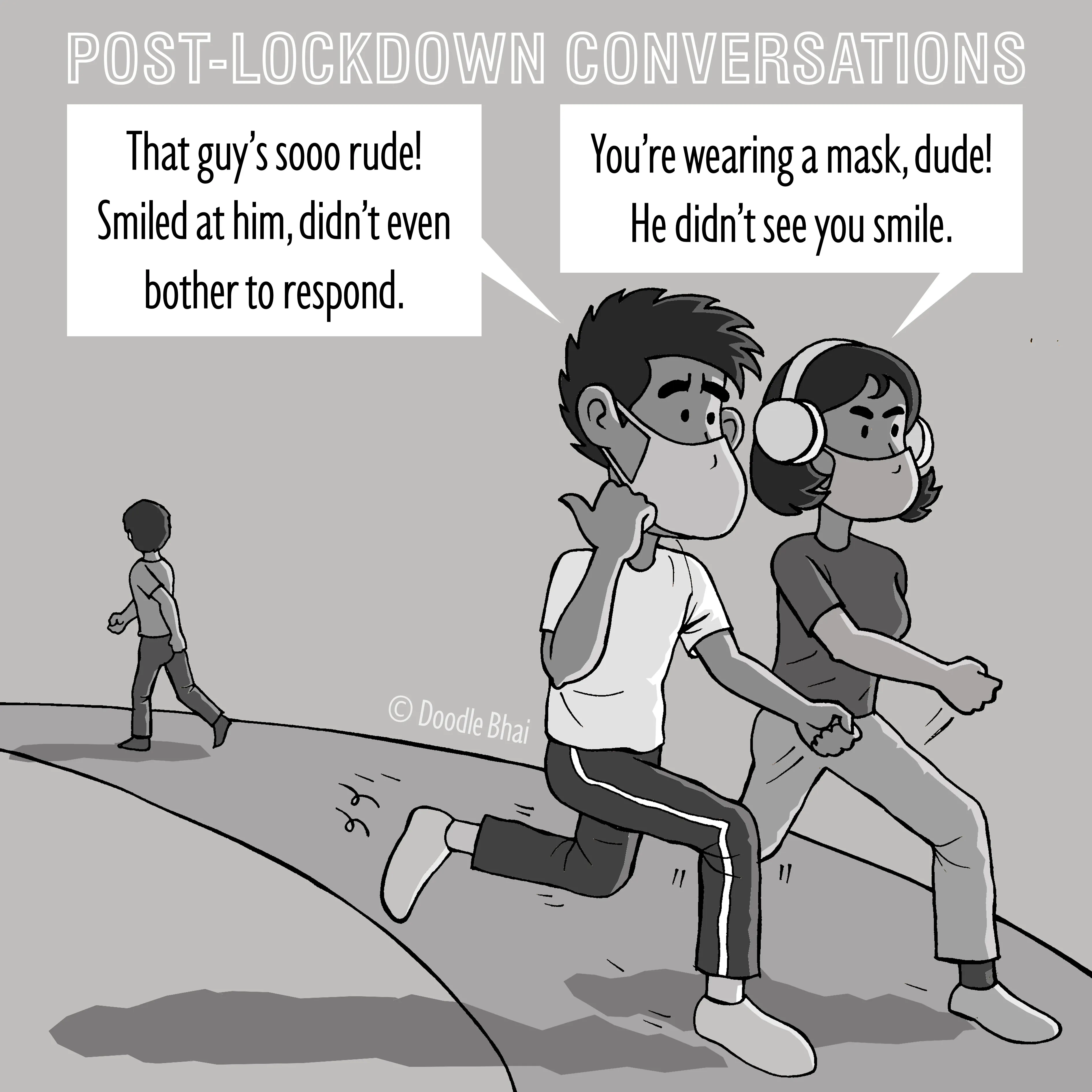 I Illustrate Possible Funny Situations That May Arise Once Human Activities Resume Post-Lockdown