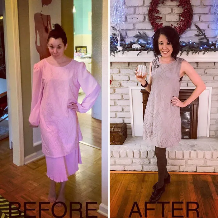 Esta mujer transforma ropa de segunda mano en un elegante vestuario (30 fotos)
