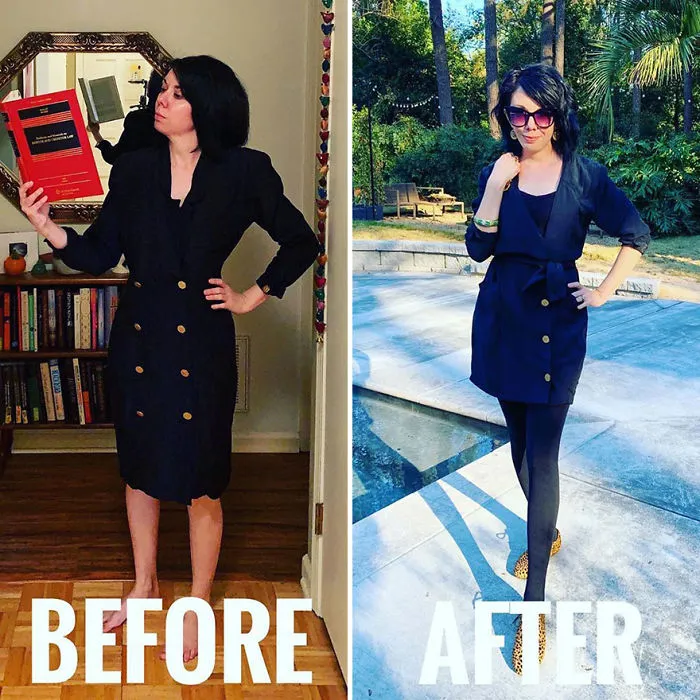 Esta mujer transforma ropa de segunda mano en un elegante vestuario (30 fotos)