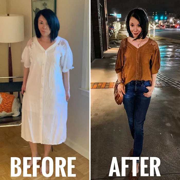 Esta mujer transforma ropa de segunda mano en un elegante vestuario (30 fotos)