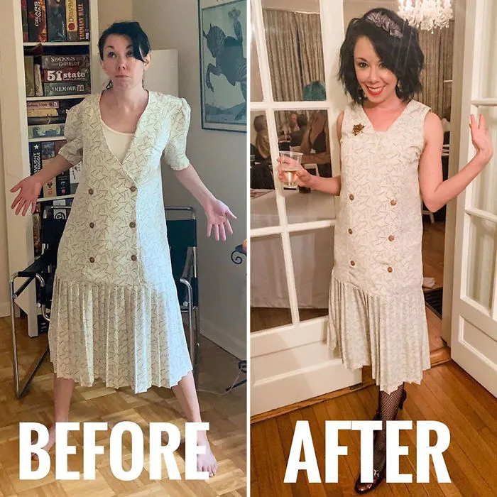Esta mujer transforma ropa de segunda mano en un elegante vestuario (30 fotos)