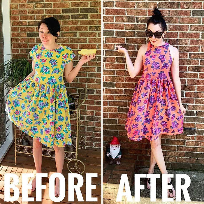 Esta mujer transforma ropa de segunda mano en un elegante vestuario (30 fotos)