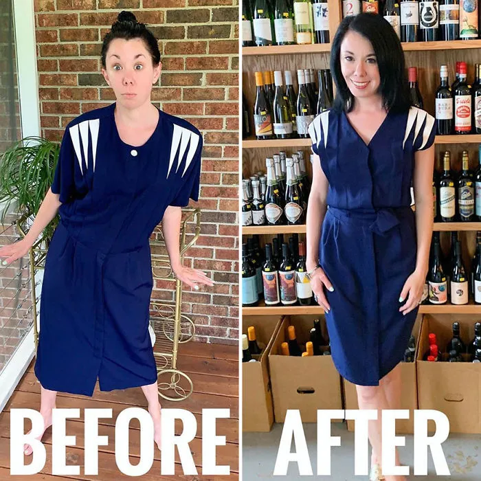 Esta mujer transforma ropa de segunda mano en un elegante vestuario (30 fotos)