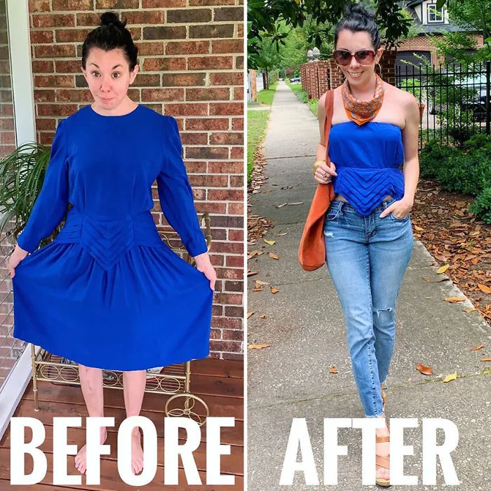 Woman Transforms Thrift-Store Clothes For $1 Into Elegant Outfits (30 New Pics)