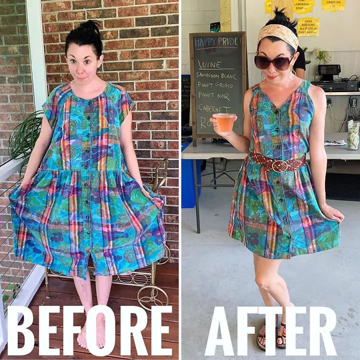 Esta mujer transforma ropa de segunda mano en un elegante vestuario (30 fotos)