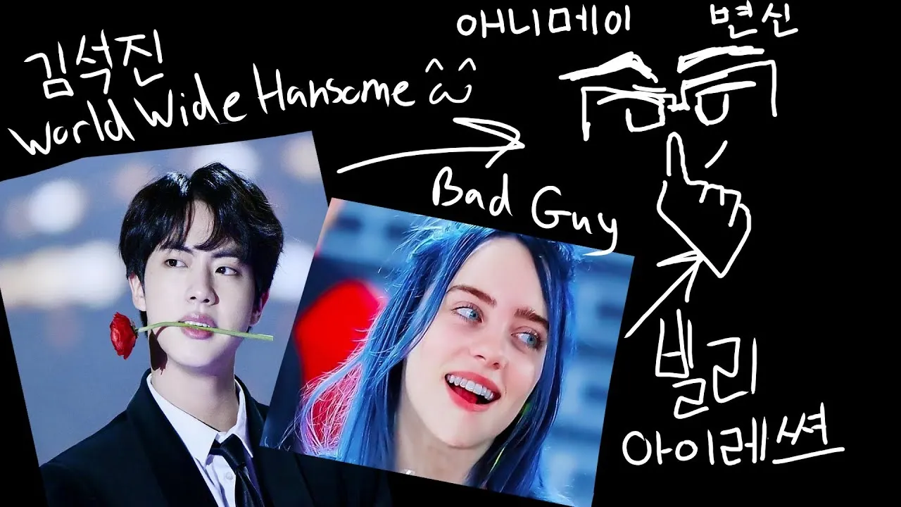 I Drew Kim Seokjin And Billie Ellish As Two Characters From Fruits Basket