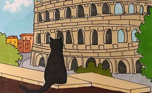 After Lockdown, I Was Happy To Explore Rome Again So I Drew These 19 Illustrations Of My Cat Walking Around The City