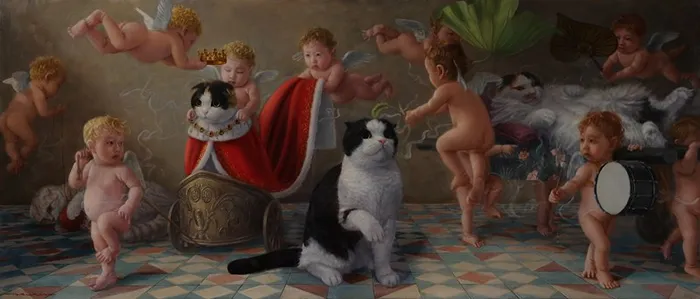 This Artist Captures The True Royalty Of Cats With His 11 Classical-Style Oil Paintings