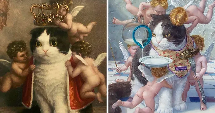 This Artist Captures The True Royalty Of Cats With His 11 Classical-Style Oil Paintings
