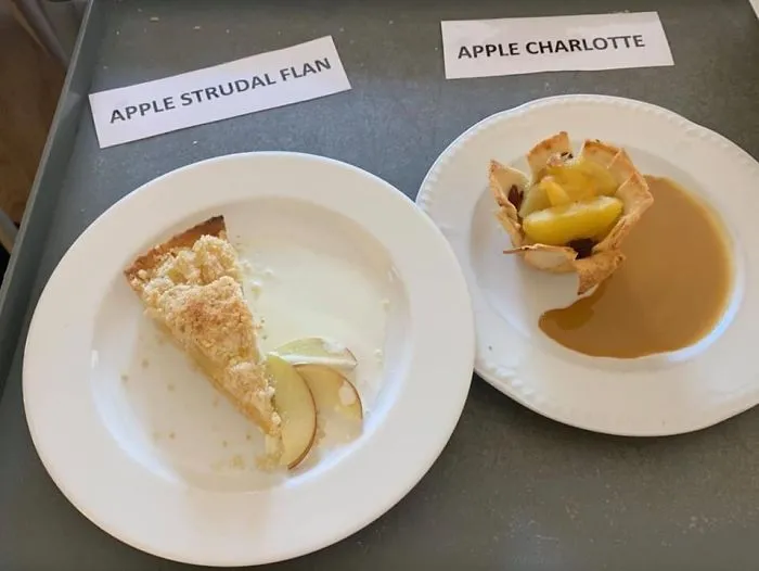 Flan de strudel de manzana y charlota de manzana