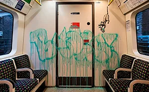 Banksy Sends A Lockdown Message By Spray-Painting The London Underground