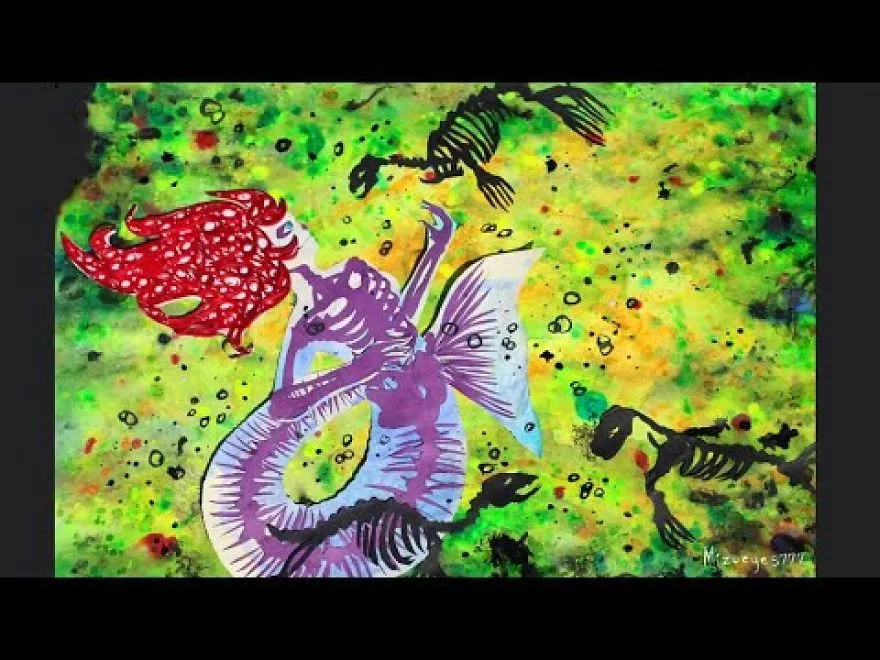 Toxic Mermaid Paper Art