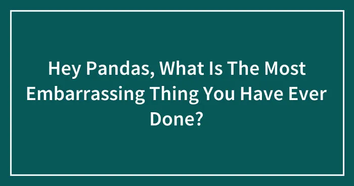 Hey Pandas, What Is The Most Embarrassing Thing You Have Ever Done? (Closed)