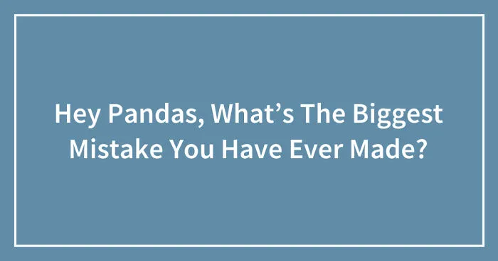 Hey Pandas, What’s The Biggest Mistake You Have Ever Made? (Closed)