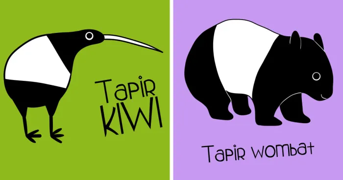 I Love Tapirs So Much That I 'Tapirified' Other Animals In My Cute Illustrations