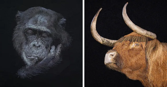 I 'Paint' Photorealistic Portraits With My Sewing Machine