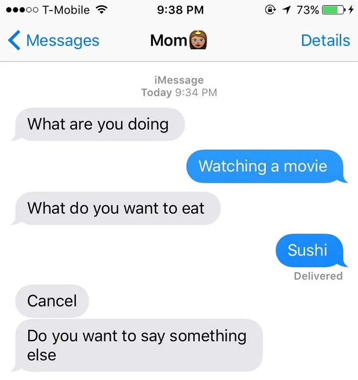 "The way my mom texts me.... I see where I get it from"