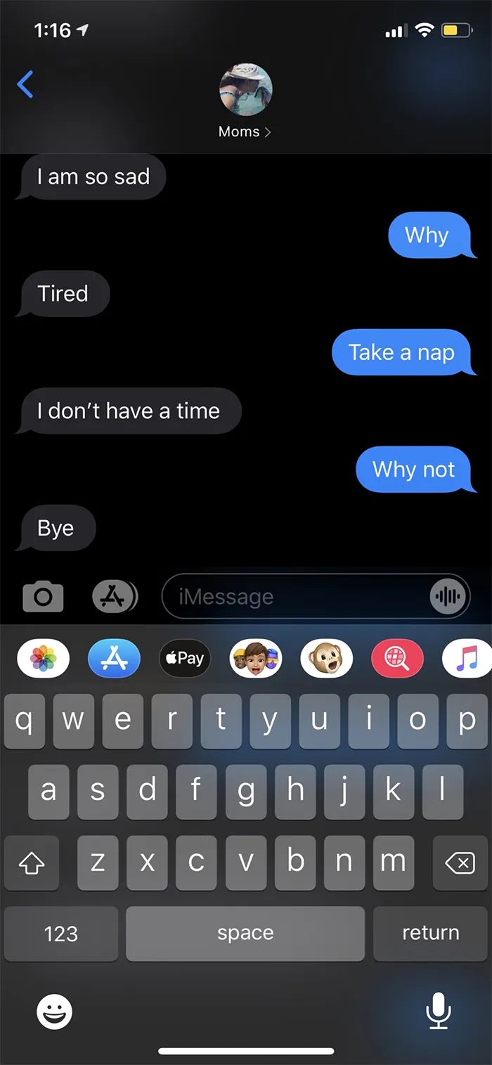 "Stop this is literally how my mom texts too lmfao"