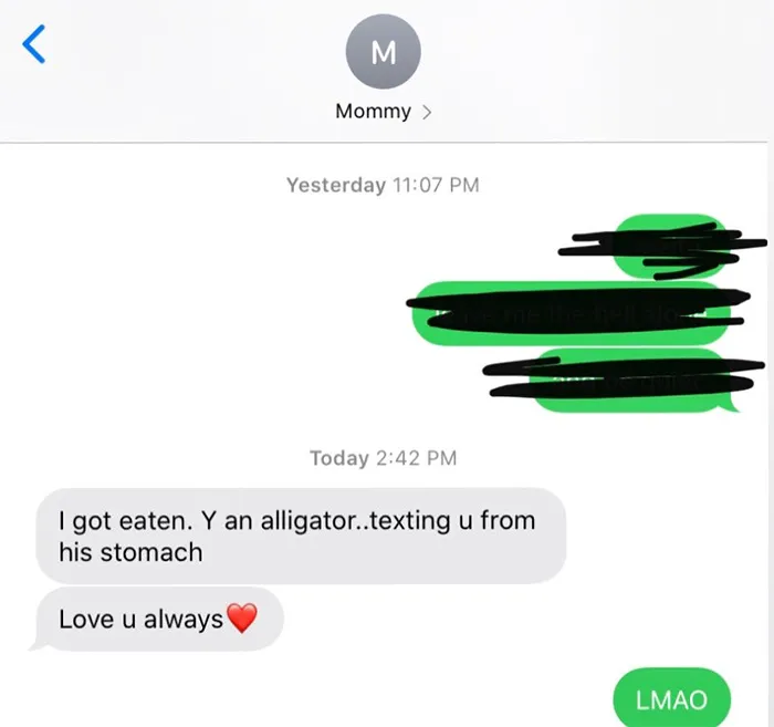 "My mom texts me things like this when she goes out to check the mail"