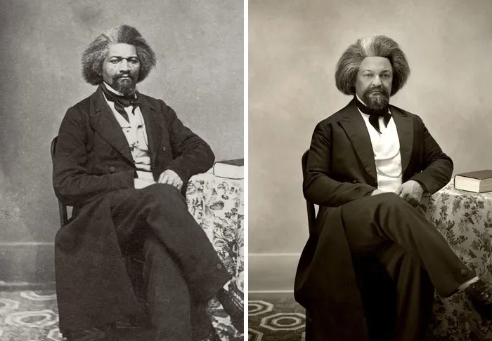 Frederick Douglass (Iz.), 1863 y Reuben L. Andrews (De.)