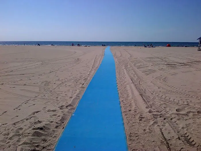 The Town Next To Mine Just Installed An Accessibility Matt On The Beach For Wheelchairs And Strollers