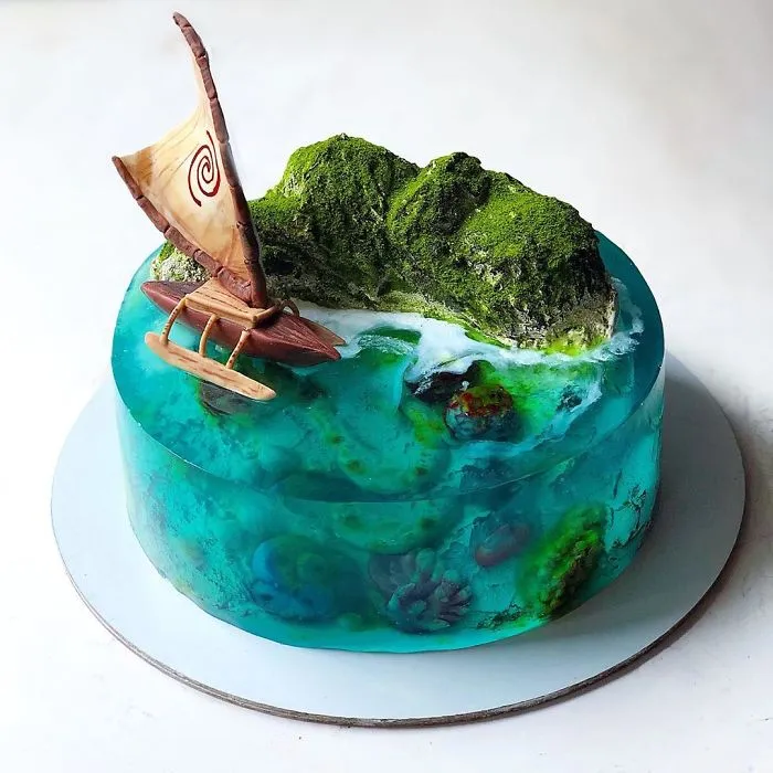 Bakers Are Topping Each Other By Creating Cakes That Look Like Paradise Islands (30 Pics)