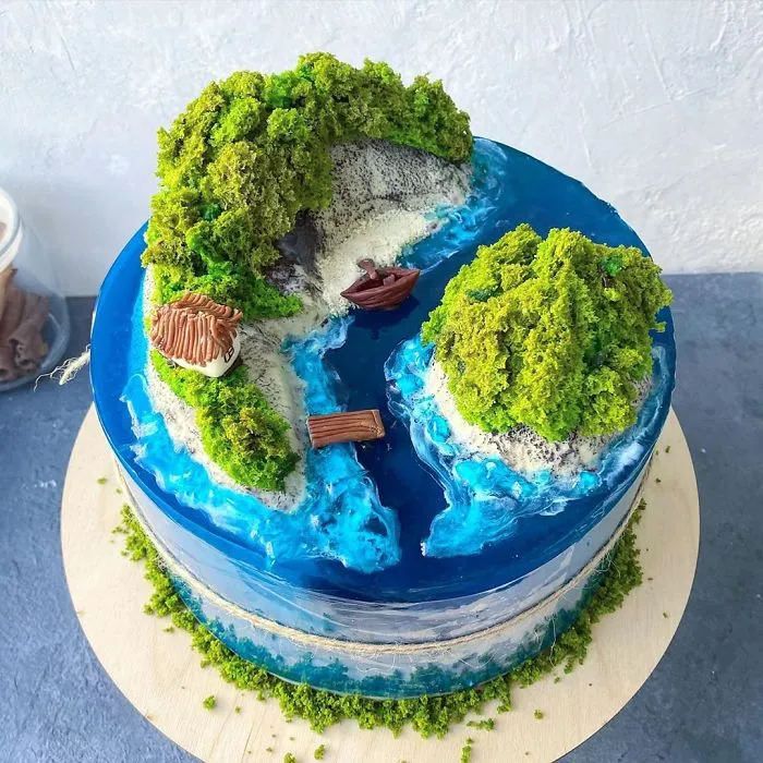 Bakers Are Topping Each Other By Creating Cakes That Look Like Paradise Islands (30 Pics)