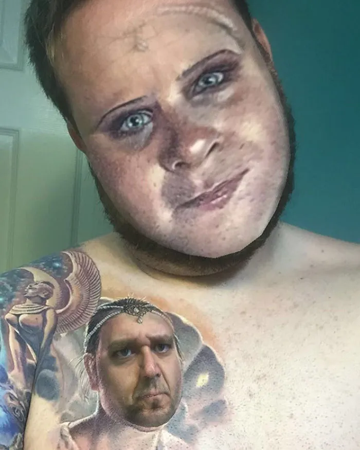 People Are Face Swapping Tattoos On Their Body, And Here Are 30 Unsettling Results