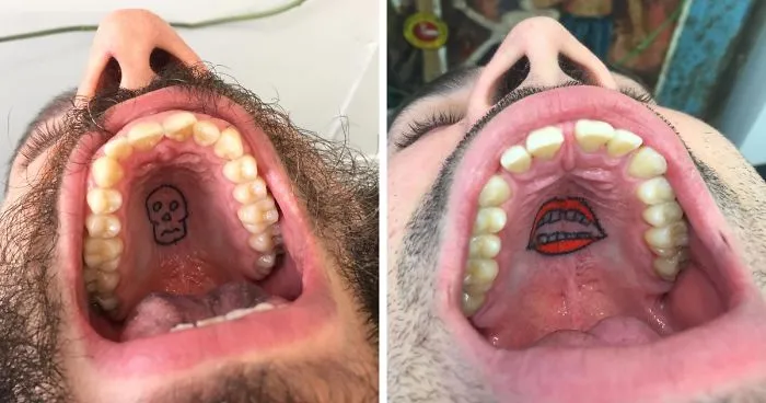 This Tattoo Artist Uses Unconventional Body Parts As His Canvas, Here Are His 23 'Secret' Tattoos On The Roof Of The Mouth