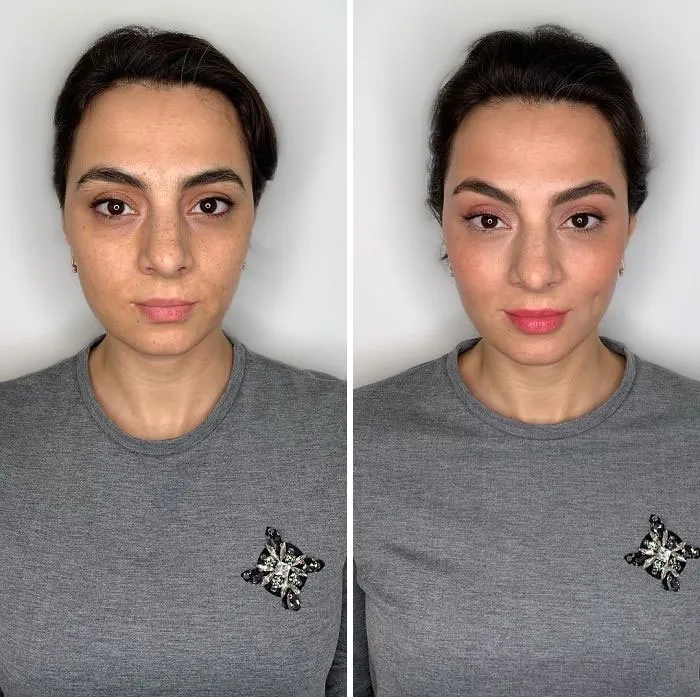 How Women Do Their Own Makeup Vs. How A Professional Does It (29 Pics)