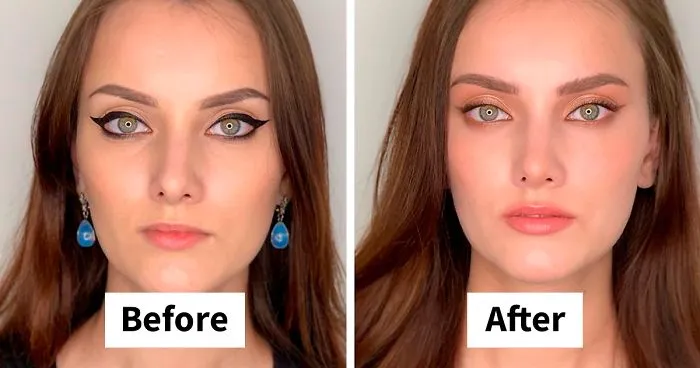 How Women Do Their Own Makeup Vs. How A Professional Does It (29 Pics)