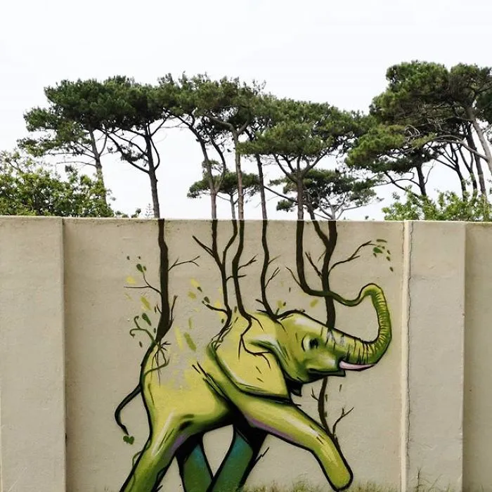 'Falko One' From South Africa Makes Non-Intrusive Graffiti That Interacts With Its Surroundings (40 Pics)