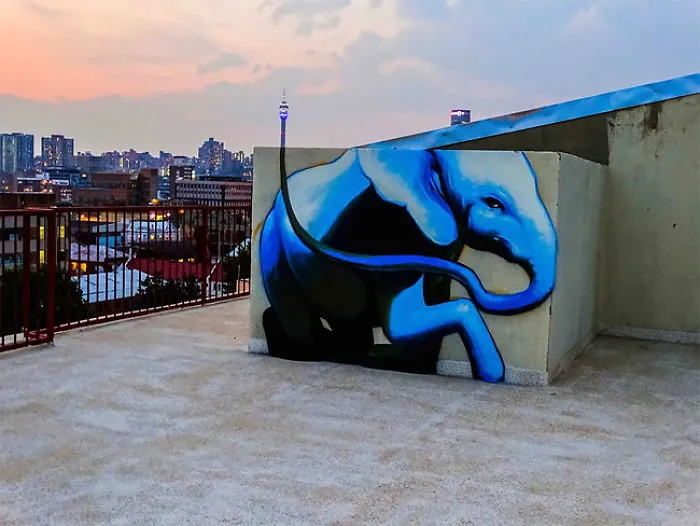 'Falko One' From South Africa Makes Non-Intrusive Graffiti That Interacts With Its Surroundings (40 Pics)