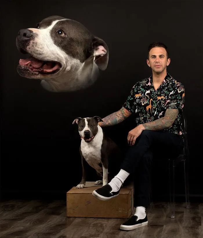 Photographer Takes Hilarious Double Exposure Portraits Of Pets And Their Owners (35 Pics)