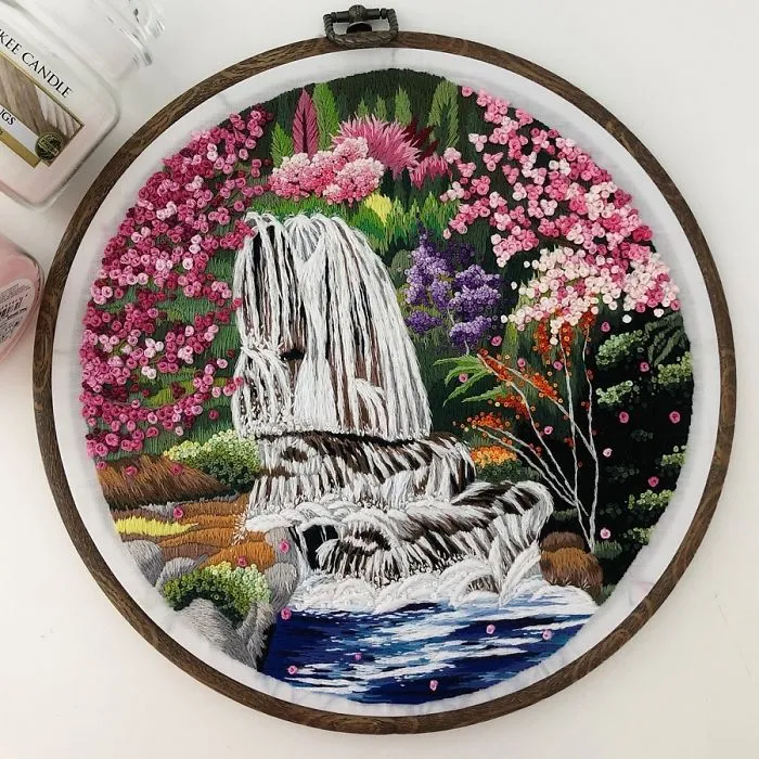 Artist Combines Her Love Of Color And Embroidery To Hand-Stitch Beautiful Landscapes (30 Pics)