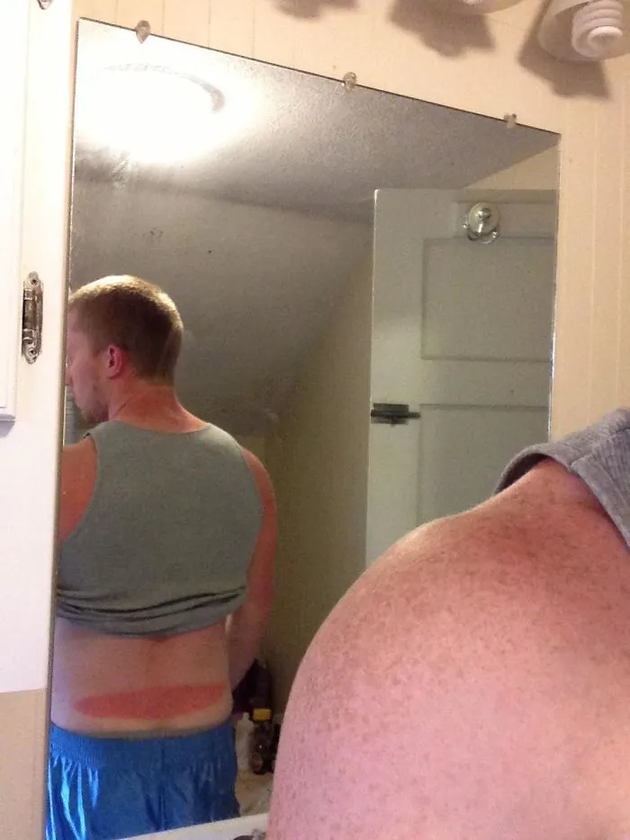 Finish Painting Deck - Check, Give Yourself Sunburn Tramp Stamp - Check