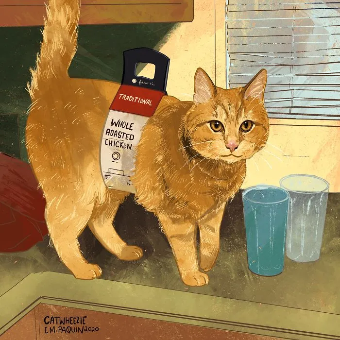 Artist Wants To Adopt A Cat So Bad, She Signs Up For A 100-Day Cat Meme Drawing Challenge