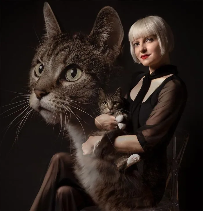 Photographer Takes Hilarious Double Exposure Portraits Of Pets And Their Owners (35 Pics)