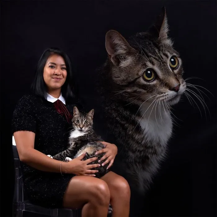Photographer Takes Hilarious Double Exposure Portraits Of Pets And Their Owners (35 Pics)