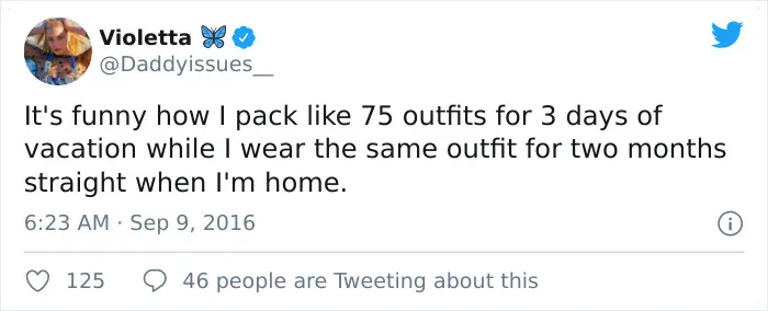 30 Funny Tweets By Chronic Overpackers