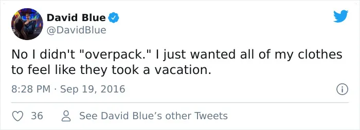 30 Funny Tweets By Chronic Overpackers