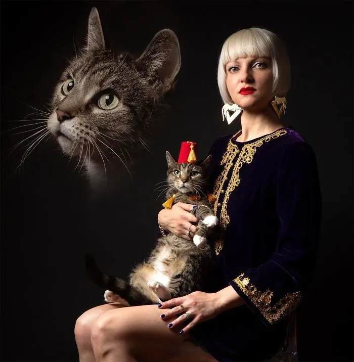 Photographer Takes Hilarious Double Exposure Portraits Of Pets And Their Owners (35 Pics)