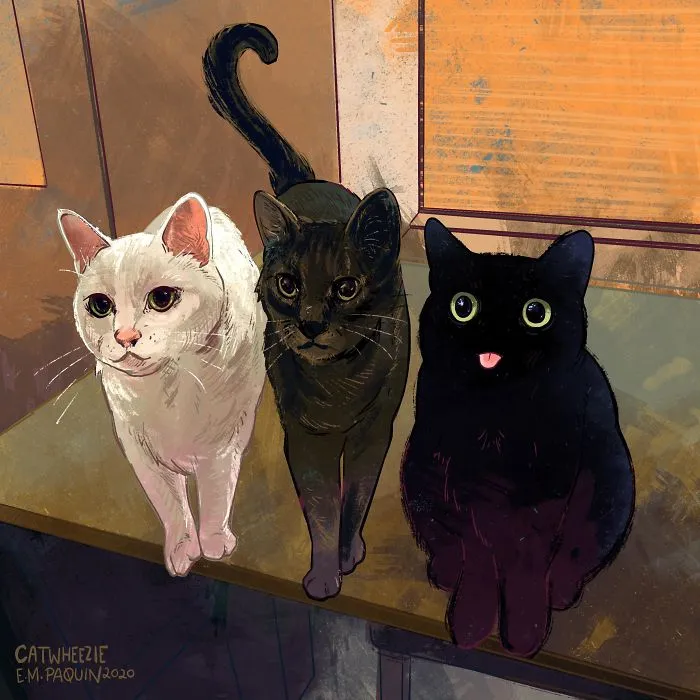Artist Wants To Adopt A Cat So Bad, She Signs Up For A 100-Day Cat Meme Drawing Challenge