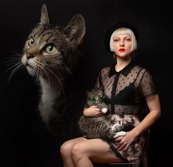 Photographer Takes Hilarious Double Exposure Portraits Of Pets And Their Owners (35 Pics)