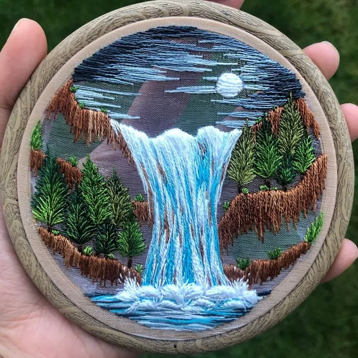 Artist Combines Her Love Of Color And Embroidery To Hand-Stitch Beautiful Landscapes (30 Pics)