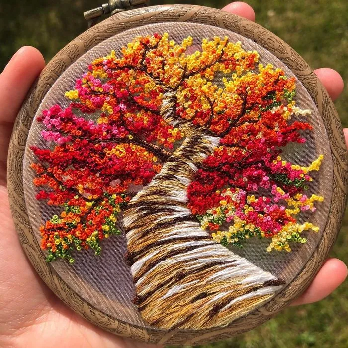 Artist Combines Her Love Of Color And Embroidery To Hand-Stitch Beautiful Landscapes (30 Pics)