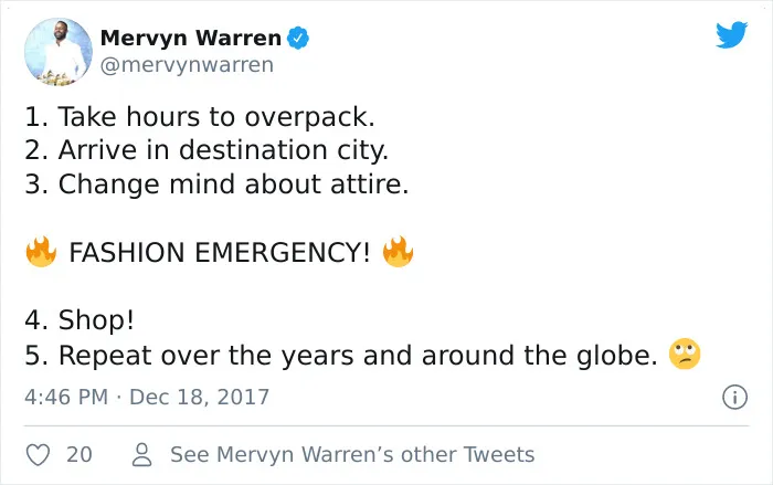 30 Funny Tweets By Chronic Overpackers