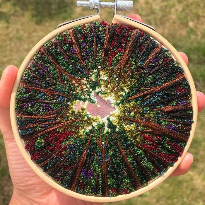 Artist Combines Her Love Of Color And Embroidery To Hand-Stitch Beautiful Landscapes (30 Pics)