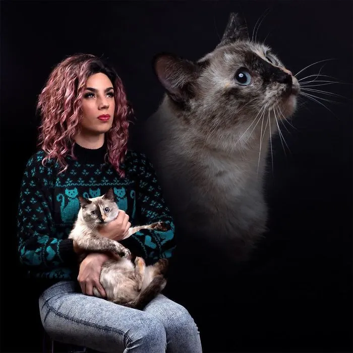 Photographer Takes Hilarious Double Exposure Portraits Of Pets And Their Owners (35 Pics)