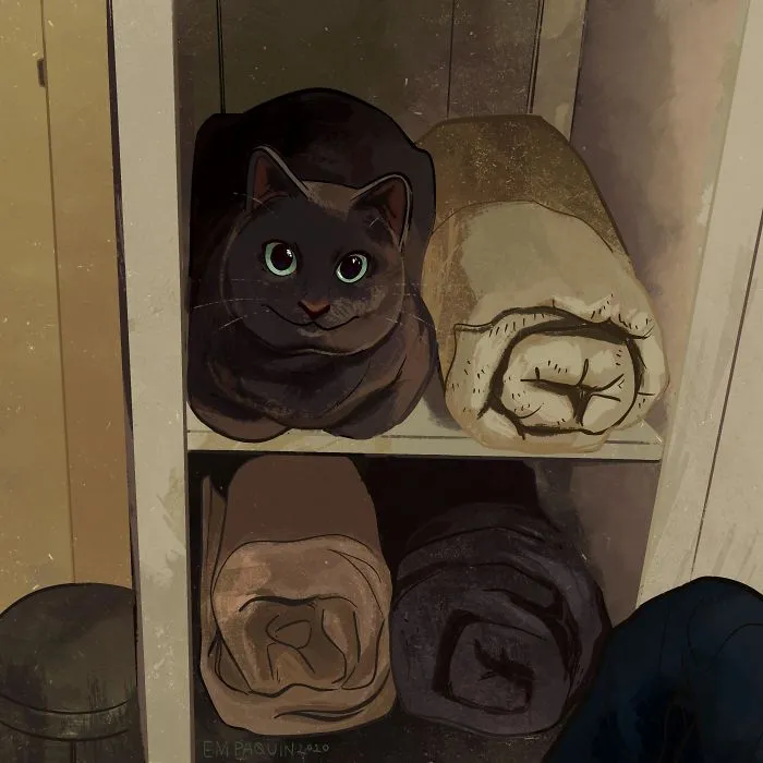 Artist Wants To Adopt A Cat So Bad, She Signs Up For A 100-Day Cat Meme Drawing Challenge